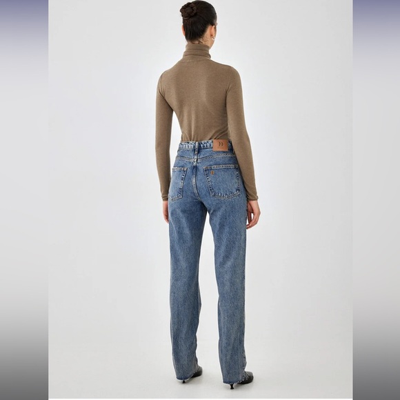 No.6| High Waisted Straight Full Length Denim - Picture 5 of 8